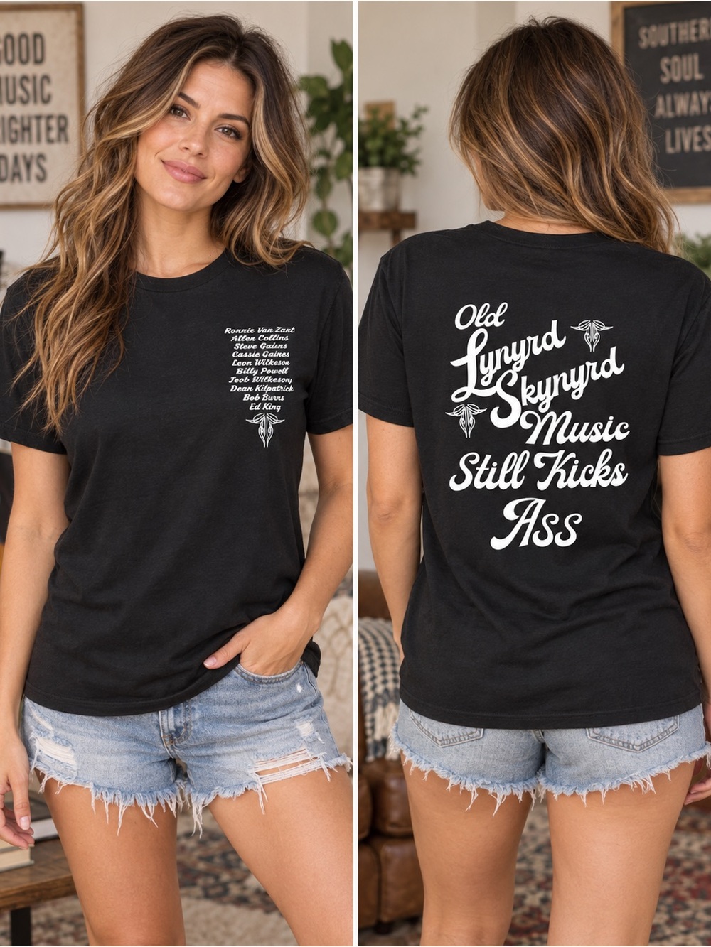 Lynyrd Skynyrd Black Graphic Band Tee Autograph Unknown
